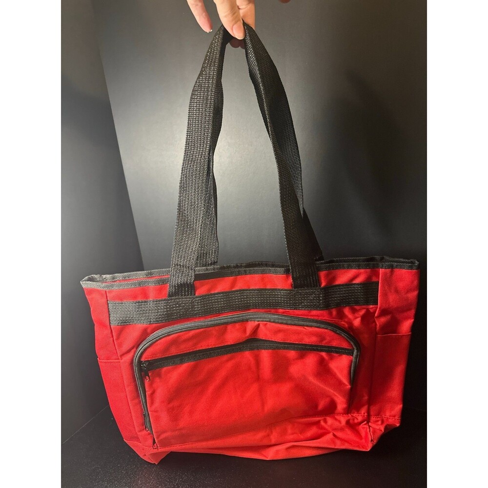 Red & Black Nylon Utility Tote